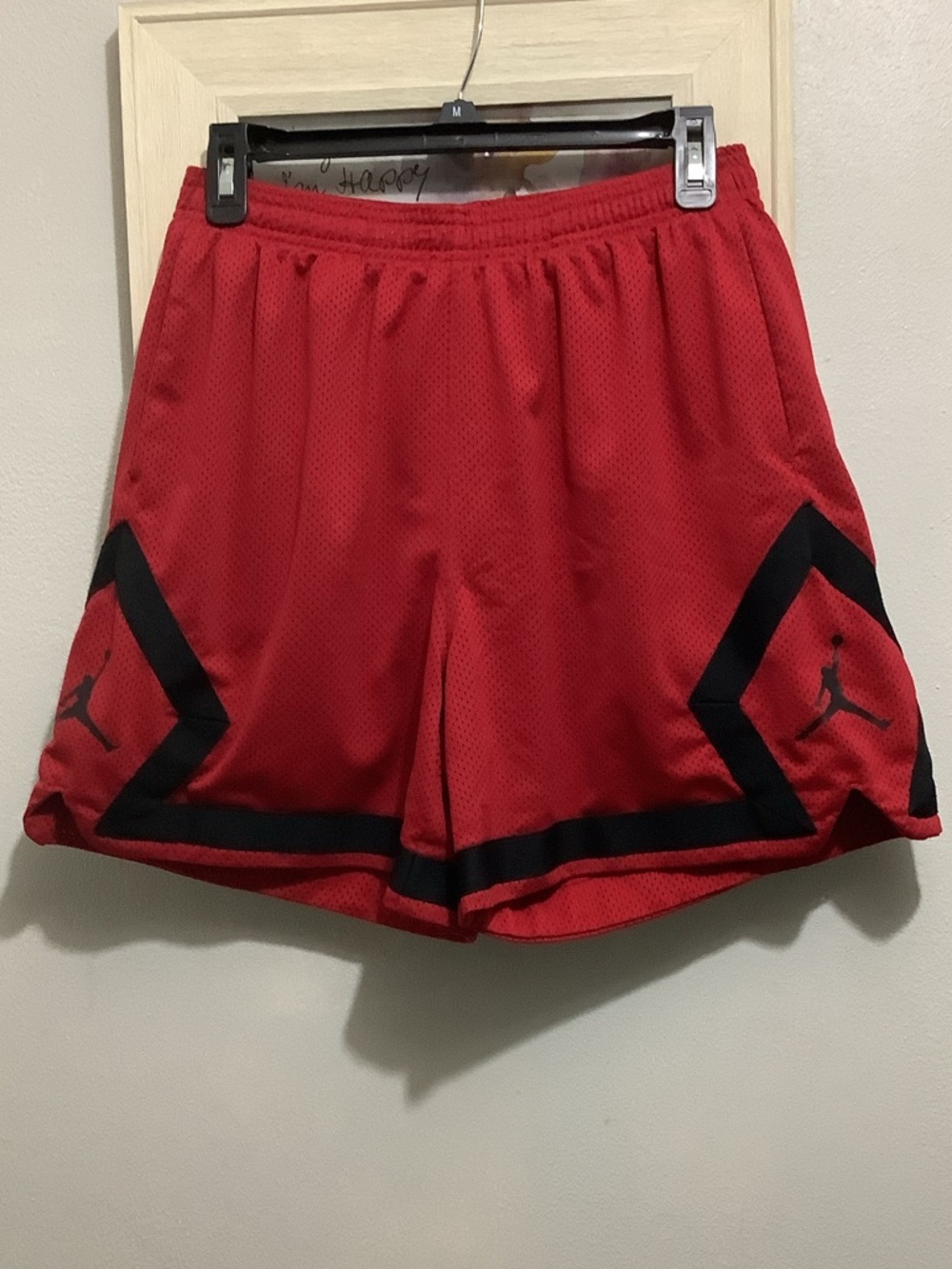 Jordan Red and Black Athletic Mesh Shorts